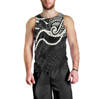 Aloha Hawaii Kalo Pikake Lei Men Tank Top Chest Tattoo Black Hawaiian Pattern LT14 - Polynesian Pride