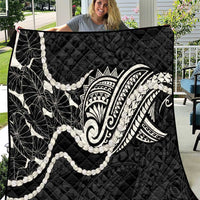 Aloha Hawaii Kalo Pikake Lei Quilt Chest Tattoo Black Hawaiian Pattern