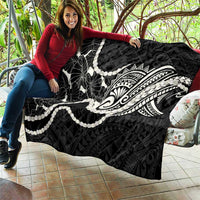 Aloha Hawaii Kalo Pikake Lei Quilt Chest Tattoo Black Hawaiian Pattern