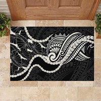 Aloha Hawaii Kalo Pikake Lei Rubber Doormat Chest Tattoo Black Hawaiian Pattern