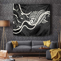 Aloha Hawaii Kalo Pikake Lei Tapestry Chest Tattoo Black Hawaiian Pattern