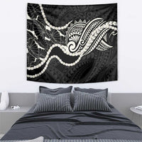 Aloha Hawaii Kalo Pikake Lei Tapestry Chest Tattoo Black Hawaiian Pattern