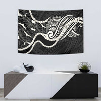 Aloha Hawaii Kalo Pikake Lei Tapestry Chest Tattoo Black Hawaiian Pattern