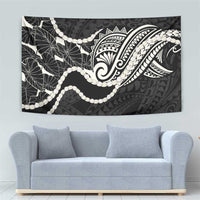 Aloha Hawaii Kalo Pikake Lei Tapestry Chest Tattoo Black Hawaiian Pattern