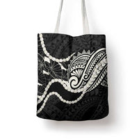Aloha Hawaii Kalo Pikake Lei Tote Bag Chest Tattoo Black Hawaiian Pattern