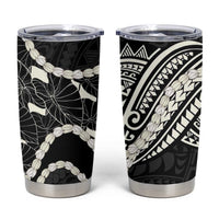 Aloha Hawaii Kalo Pikake Lei Tumbler Cup Chest Tattoo Black Hawaiian Pattern