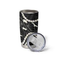 Aloha Hawaii Kalo Pikake Lei Tumbler Cup Chest Tattoo Black Hawaiian Pattern