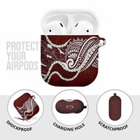 Aloha Hawaii Kalo Pikake Lei AirPods Case Chest Tattoo Oxblood Hawaiian Pattern LT14 - Polynesian Pride