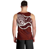 Aloha Hawaii Kalo Pikake Lei Men Tank Top Chest Tattoo Oxblood Hawaiian Pattern LT14 - Polynesian Pride