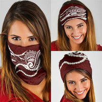 Aloha Hawaii Kalo Pikake Lei Neck Gaiter Chest Tattoo Oxblood Hawaiian Pattern LT14 - Polynesian Pride