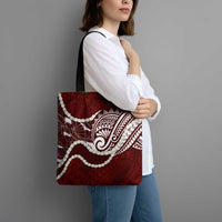 Aloha Hawaii Kalo Pikake Lei Tote Bag Chest Tattoo Oxblood Hawaiian Pattern