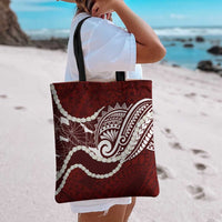 Aloha Hawaii Kalo Pikake Lei Tote Bag Chest Tattoo Oxblood Hawaiian Pattern