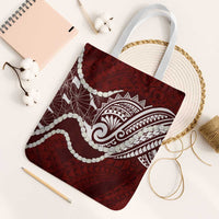 Aloha Hawaii Kalo Pikake Lei Tote Bag Chest Tattoo Oxblood Hawaiian Pattern