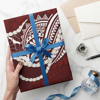 Aloha Hawaii Kalo Pikake Lei Wrapping Paper Chest Tattoo Oxblood Hawaiian Pattern LT14 - Polynesian Pride