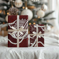 Aloha Hawaii Kalo Pikake Lei Wrapping Paper Chest Tattoo Oxblood Hawaiian Pattern LT14 - Polynesian Pride