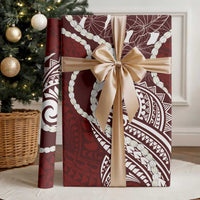 Aloha Hawaii Kalo Pikake Lei Wrapping Paper Chest Tattoo Oxblood Hawaiian Pattern LT14 - Polynesian Pride