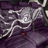 Aloha Hawaii Kalo Pikake Lei Back Car Seat Cover Chest Tattoo Purple Hawaiian Pattern