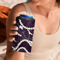 Aloha Hawaii Kalo Pikake Lei 4 in 1 Can Cooler Tumbler Chest Tattoo Purple Hawaiian Pattern LT14 - Polynesian Pride