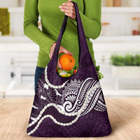 Aloha Hawaii Kalo Pikake Lei Grocery Bag Chest Tattoo Purple Hawaiian Pattern LT14 - Polynesian Pride