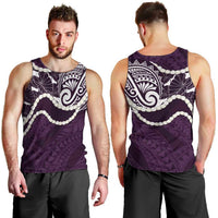 Aloha Hawaii Kalo Pikake Lei Men Tank Top Chest Tattoo Purple Hawaiian Pattern LT14 - Polynesian Pride