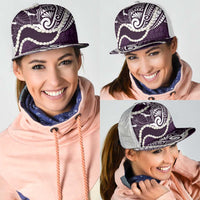 Aloha Hawaii Kalo Pikake Lei Mesh Trucker Cap Chest Tattoo Purple Hawaiian Pattern LT14 - Polynesian Pride