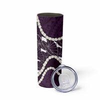 Aloha Hawaii Kalo Pikake Lei Skinny Tumbler Chest Tattoo Purple Hawaiian Pattern