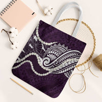 Aloha Hawaii Kalo Pikake Lei Tote Bag Chest Tattoo Purple Hawaiian Pattern