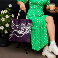 Aloha Hawaii Kalo Pikake Lei Tote Bag Chest Tattoo Purple Hawaiian Pattern