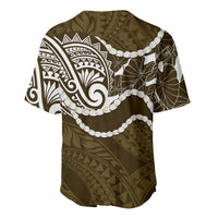 Aloha Hawaii Kalo Pikake Lei Baseball Jersey Chest Tattoo Gold Hawaiian Pattern