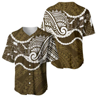 Aloha Hawaii Kalo Pikake Lei Baseball Jersey Chest Tattoo Gold Hawaiian Pattern