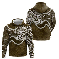 Aloha Hawaii Kalo Pikake Lei Hoodie Chest Tattoo Gold Hawaiian Pattern LT14 - Polynesian Pride