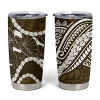 Aloha Hawaii Kalo Pikake Lei Tumbler Cup Chest Tattoo Gold Hawaiian Pattern