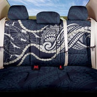 Aloha Hawaii Kalo Pikake Lei Back Car Seat Cover Chest Tattoo Oxford Blue Hawaiian Pattern