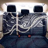 Aloha Hawaii Kalo Pikake Lei Back Car Seat Cover Chest Tattoo Oxford Blue Hawaiian Pattern