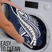 Aloha Hawaii Kalo Pikake Lei Bathroom Set Chest Tattoo Oxford Blue Hawaiian Pattern