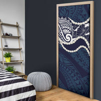 Aloha Hawaii Kalo Pikake Lei Door Cover Chest Tattoo Oxford Blue Hawaiian Pattern