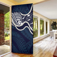 Aloha Hawaii Kalo Pikake Lei Door Cover Chest Tattoo Oxford Blue Hawaiian Pattern