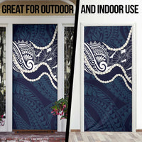 Aloha Hawaii Kalo Pikake Lei Door Cover Chest Tattoo Oxford Blue Hawaiian Pattern