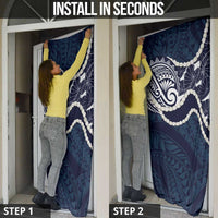 Aloha Hawaii Kalo Pikake Lei Door Cover Chest Tattoo Oxford Blue Hawaiian Pattern