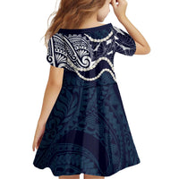 Aloha Hawaii Kalo Pikake Lei Family Matching Mermaid Dress and Hawaiian Shirt Chest Tattoo Oxford Blue Hawaiian Pattern LT14 - Polynesian Pride