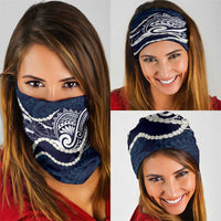 Aloha Hawaii Kalo Pikake Lei Neck Gaiter Chest Tattoo Oxford Blue Hawaiian Pattern LT14 - Polynesian Pride