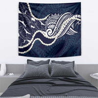 Aloha Hawaii Kalo Pikake Lei Tapestry Chest Tattoo Oxford Blue Hawaiian Pattern LT14 - Polynesian Pride