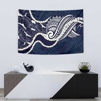 Aloha Hawaii Kalo Pikake Lei Tapestry Chest Tattoo Oxford Blue Hawaiian Pattern LT14 - Polynesian Pride