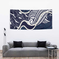 Aloha Hawaii Kalo Pikake Lei Tapestry Chest Tattoo Oxford Blue Hawaiian Pattern LT14 - Polynesian Pride