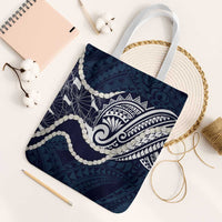 Aloha Hawaii Kalo Pikake Lei Tote Bag Chest Tattoo Oxford Blue Hawaiian Pattern