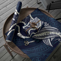 Aloha Hawaii Kalo Pikake Lei Wrapping Paper Chest Tattoo Oxford Blue Hawaiian Pattern