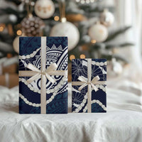 Aloha Hawaii Kalo Pikake Lei Wrapping Paper Chest Tattoo Oxford Blue Hawaiian Pattern