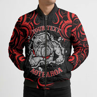 Aotearoa Bulldog Bomber Puffer Jacket NZ Maori Tattoo - Polynesian Pride