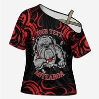 Aotearoa Bulldog Cross Shoulder Shirt NZ Maori Tattoo - Polynesian Pride