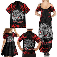 Personalised Aotearoa Bulldog Family Matching Summer Maxi Dress and Hawaiian Shirt NZ Maori Tattoo
